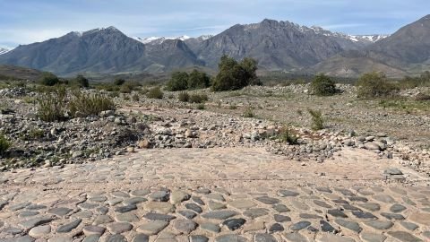 The dry riverbed in Petorca, Chile.