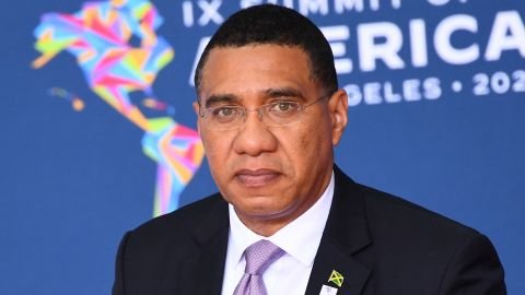 Jamaican Prime Minister Andrew Holness arrives for the opening session of the 9th Summit of the Americas in Los Angeles, California, June 9, 2022. 