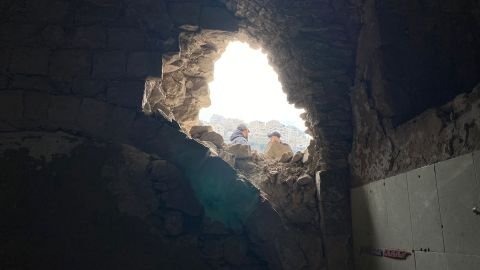 This Nablus building was damaged in the raid.