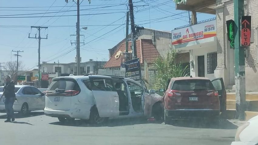 The missing Americans' van at the scene where they were last seen. Video shows the four being loaded into the back of a pickup truck. Their current whereabouts are unknown.