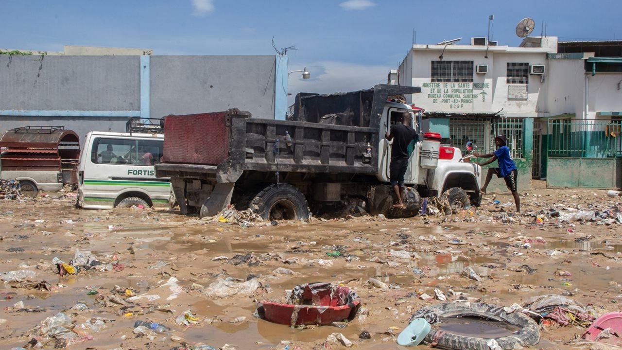 A view from the area after flooding in the Portail Leogane, in Port-au-Prince, Haiti, on June 4, 2023. 