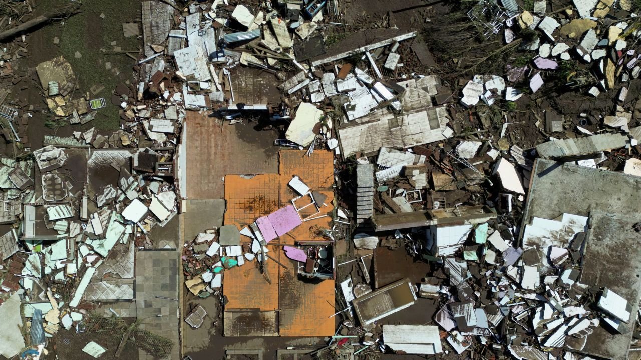 Debris from houses affected by floods in Mucum, Rio Grande do Sul, Brazil, September 6, 2023.