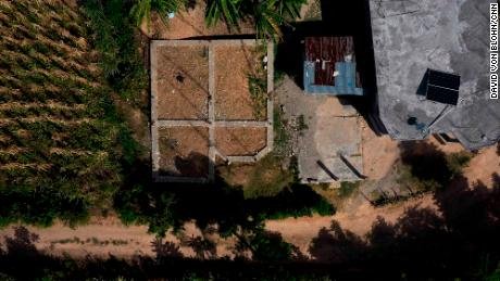 The foundation of Rosemina Joseph&#39;s unbuilt house.
