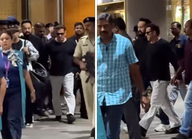 Salman Khan returns to Mumbai after Dubai event surrounded by heavy security personnel after firing incident, watch video : Bollywood News